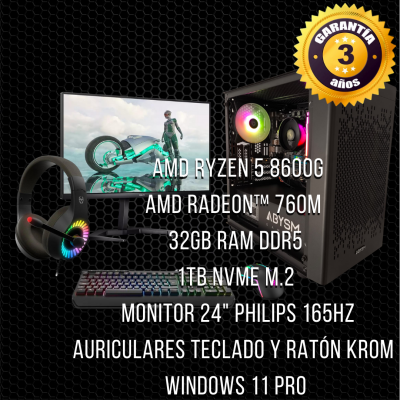 PC Gaming Completo AMD Ryzen 5 8600G • AMD Radeon™ 760M Kamino