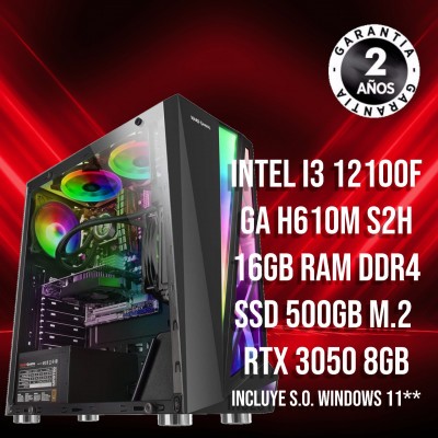 PC Gaming Intel I3 12100F – RTX 3050 de 8GB Mexeluine