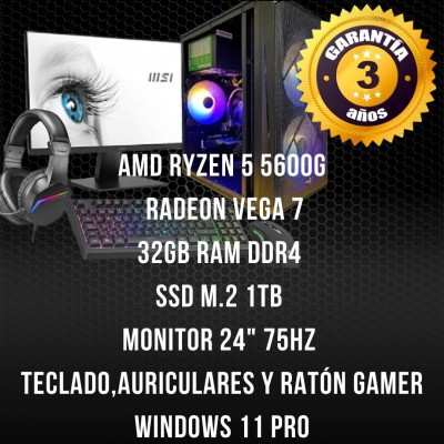 PC Gaming Completo Ryzen 5 5600G - 32Gb RAM DDR4 RGB  Malachor