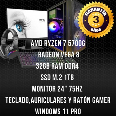 PC Gaming Completo Ryzen 7 5700G - 32Gb RAM DDR4 RGB Lothal