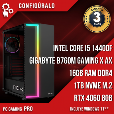 PC Gaming Pro Intel Core I5 14400F – NVIDIA RTX 4060 8gb Jedha