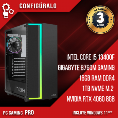 PC Gaming Pro Intel Core I5 13400F – NVIDIA RTX 4060 8gb Jedha