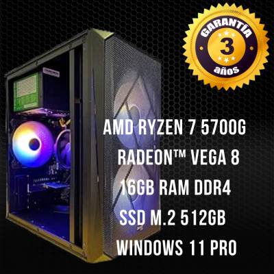 PC Gaming AMD Ryzen 7 5700g  - 16Gb RAM DDR4 RGB Ruusan
