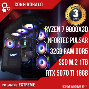 PC Gaming AMD Ryzen 7 9800X3D - RTX 5070ti 16gb Cona