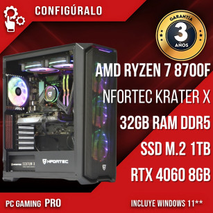 PC Gaming AMD Ryzen 7 8700F - RTX 4060 8gb - Ibaar