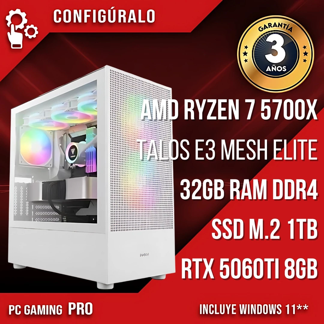 PC Gaming Ryzen 7 5700X - RTX 5060 Ti 8gb Batuu - TrendingPC