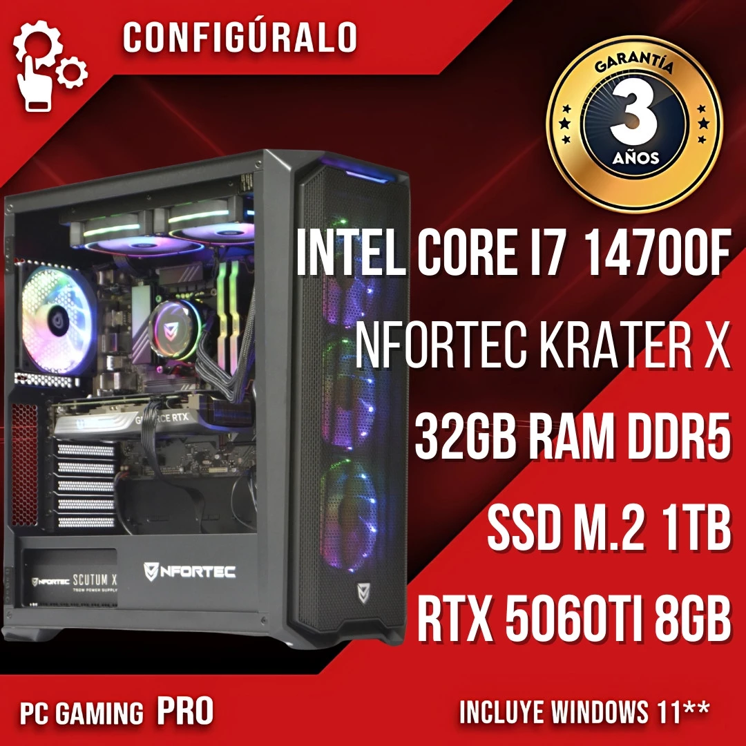 PC Gaming Intel Core I7 14700F - RTX 5060 TI 8gb - Quell - TrendingPC
