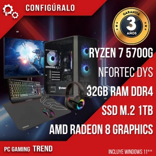 Pack Gaming  - AMD Ryzen 7 5700G - Radeon 8 Graphics - Boonta
