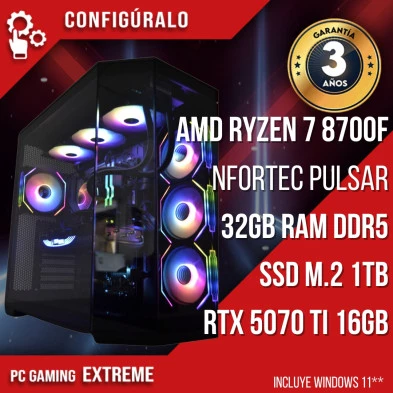 PC Gaming AMD Ryzen 7 8700F - RTX 5070ti 16gb - Bavva