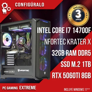 PC Gaming Intel Core I7 14700F - RTX 5060TI 8gb Wrea