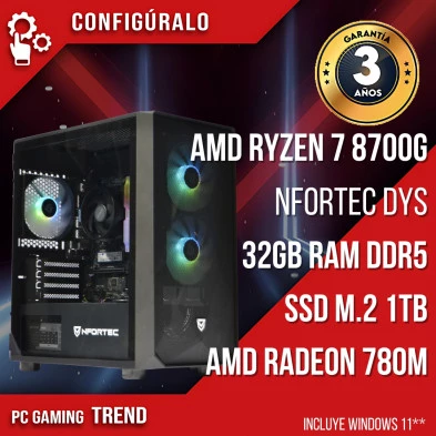 PC Gaming AMD Ryzen 7 8700G - AMD Radeon 780M - Insk