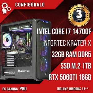 PC Gaming Intel Core I7 14700F - RTX 5060 TI 16gb - Sibensko
