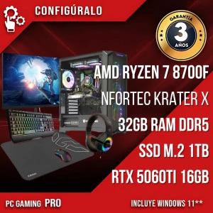 Pack Gaming - AMD Ryzen 7 8700F - RTX 5060ti 16gb - Sesid