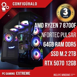 PC Gaming AMD Ryzen 7 8700F - RTX 5070 12gb - Vodran