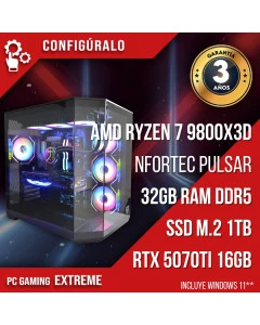 PC Gaming AMD Ryzen 7 9800X3D - RTX 5070ti 16gb - Cona