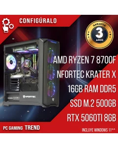 PC Gaming AMD Ryzen 7 8700F - RTX 5060ti 8gb - Vortex
