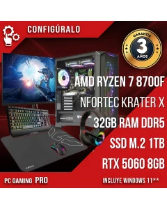 Pack Gaming - AMD Ryzen 7 8700F - RTX 5060 8gb - Tynna