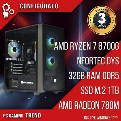 PC Gaming AMD Ryzen 7 8700G - AMD Radeon 780M - Insk