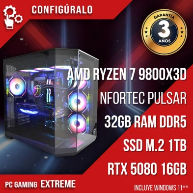 PC Gaming AMD Ryzen 7 9800X3D - RTX 5080 16gb - Uba