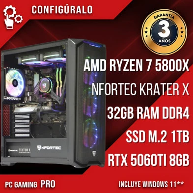 PC Gaming AMD Ryzen 7 5800X - RTX 5060 TI 8gb - Calcoraan