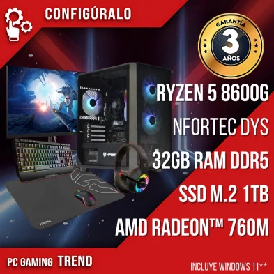 Pack Gaming - AMD Ryzen 5 8600G - AMD Radeon 760M - Jeosyn