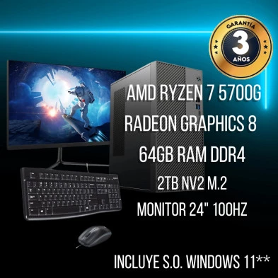 Pack Gaming - AMD Ryzen 7 5700G - Radeon Graphics 8  - Montross