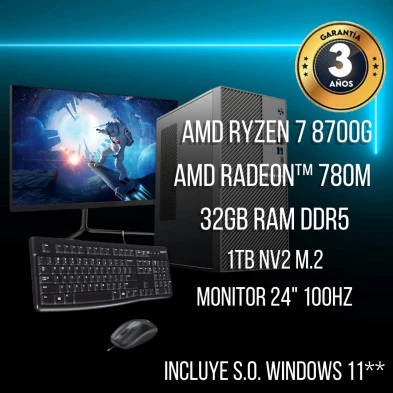 Pack Gaming - AMD Ryzen 7 8700g -  AMD Radeon™ 780M - Phindar